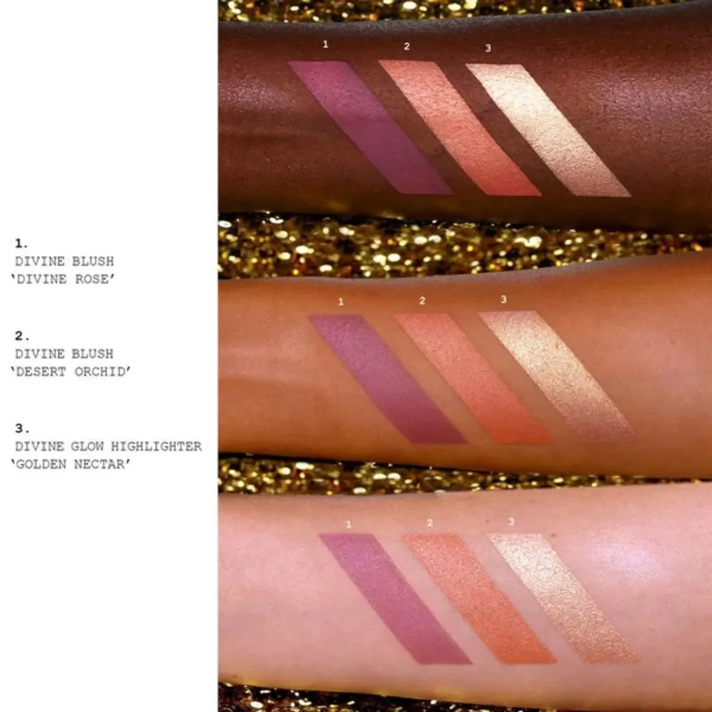 Pat Mcgrath Blush & Highlighter Palette Baby Pink, Peach, Champagne Shimmer